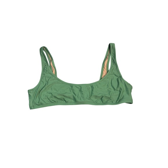 J. Crew Other - J. Crew Bikini Top Green Scoop Neck Adjustable Straps Swimwear Size Medium‎